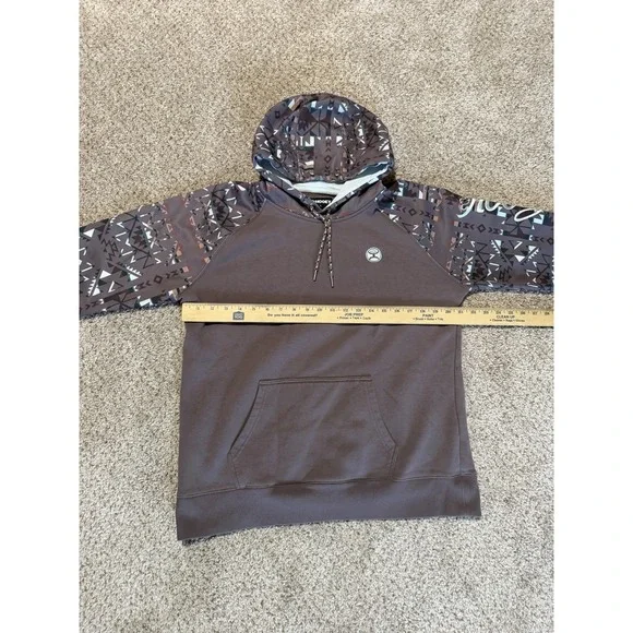 Hooey Hoodie Womens Large Purple White Atec Logo Western Pullover Drawstrings - Picture 6 of 7